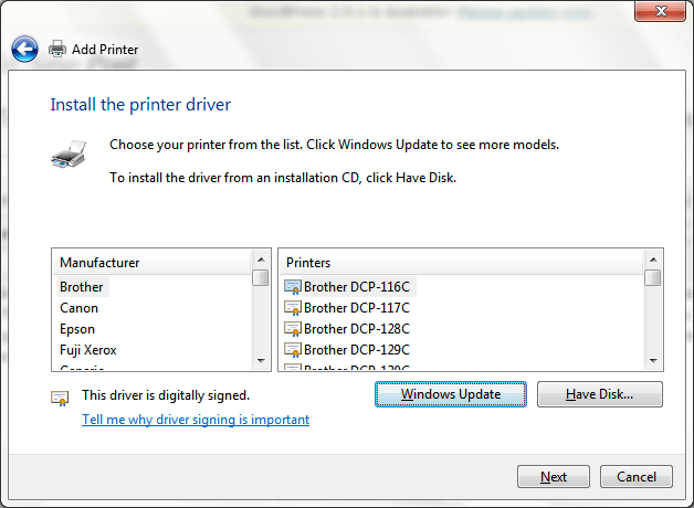 install modi printer windows 7